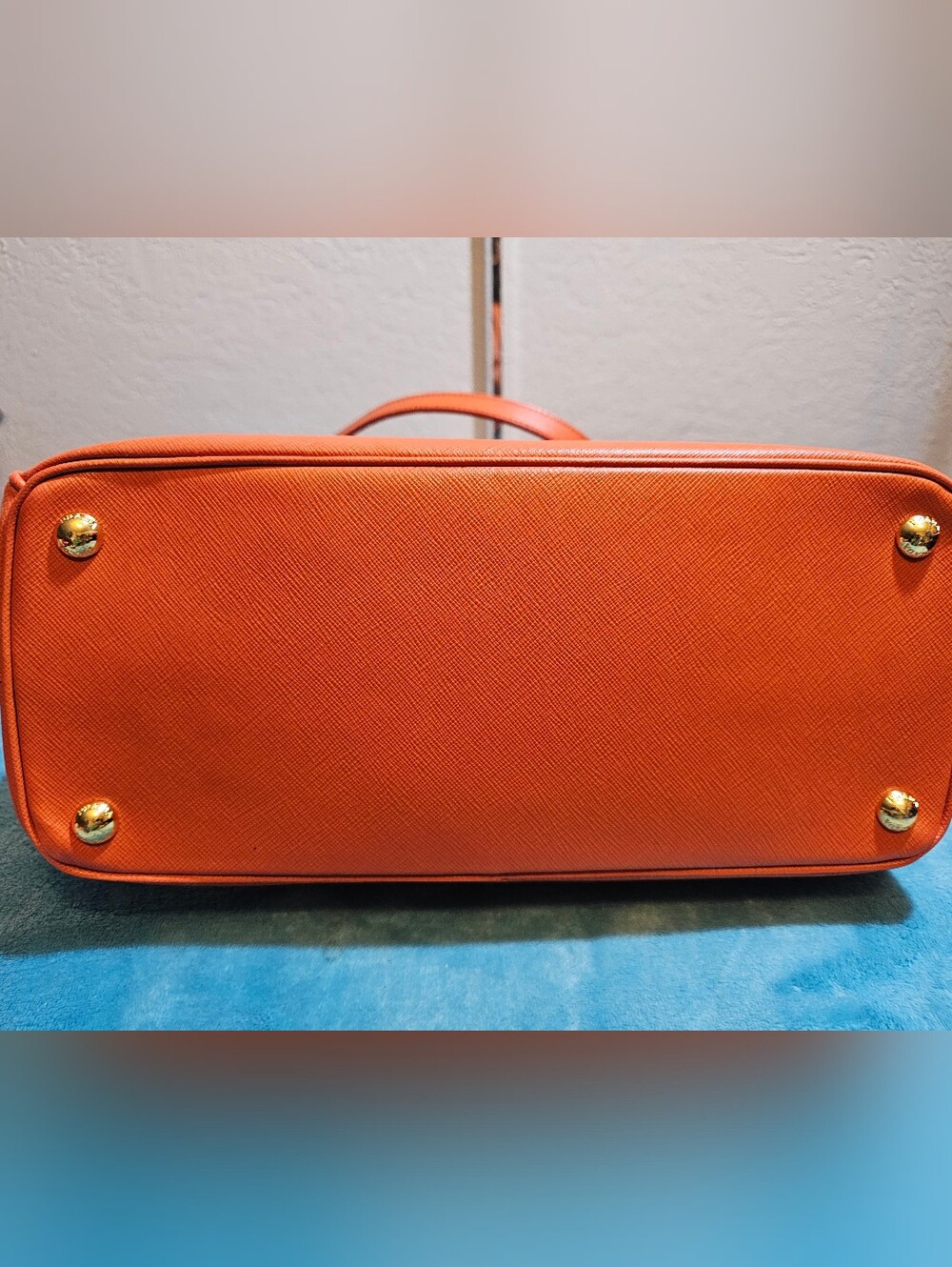 #43529-Prada Galleria PM bright orange Width-12inch Height-8 - Picture 9 of 15